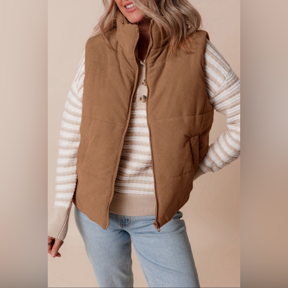 Victoria corduroy zipped vest - Picture 3 of 3